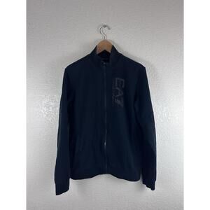 EA7 Emporio Armani Track Jacket Mens Small Navy Full Zip Logo Sweatshirt